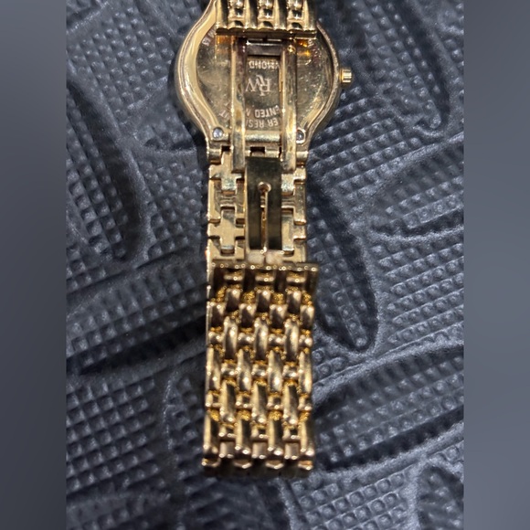 577. Raymond Weil Fidelio Black Dial With Double-Row Diamonds Gold Watch - Picture 13 of 16